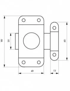Verrou 40 mm acier zingué 2