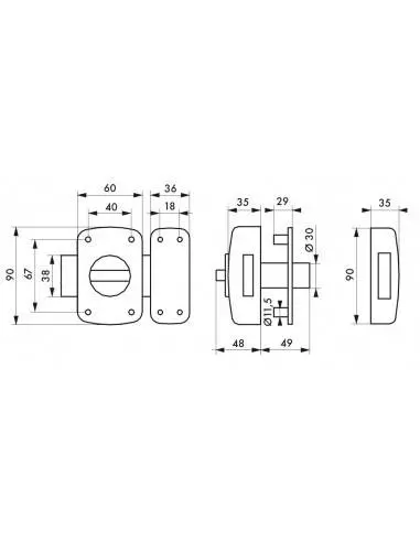 Atlantic m à bouton et cylindre pour porte de 40 à 45 mm maxi a2p* Atlantic m à bouton et cylindre pour porte de 40 à 45 mm maxi a2p*