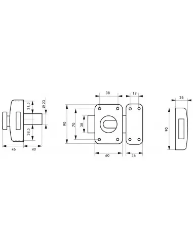 Capital à bouton et cylindre 40 mm Capital à bouton et cylindre 40 mm