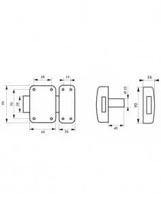 Capital sans bouton cylindre à goupilles 40 mm verni 3 clés 2