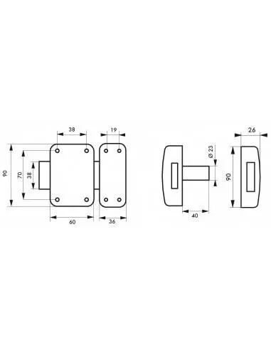 Capital sans bouton cylindre à goupilles 40 mm verni 3 clés Capital sans bouton cylindre à goupilles 40 mm verni 3 clés