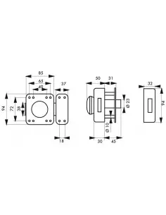 Rafale bouton et cylindre 45 mm époxy bronze 2