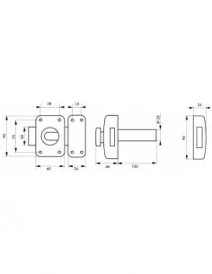 Transit 2 à bouton et cylindre 100 mm 2