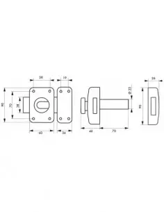 Transit 2 à bouton et cylindre 70 mm 2
