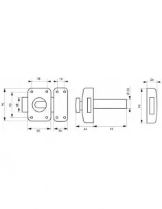 Transit 2 à bouton et cylindre 95 mm 2