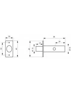 Verrou a larder avec clé entraîneur pour tous types de fenêtres bois pêne lon 2