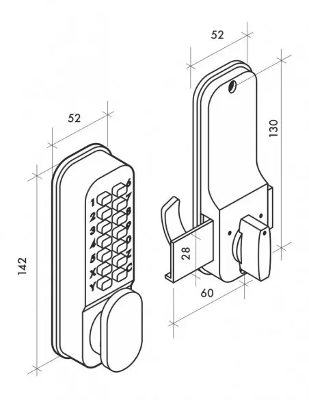 Serrure avec pêne à crochet pour porte coulissante