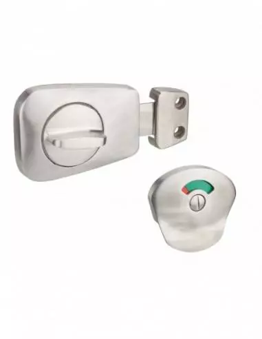 Verrou inox pour wc pour porte de 40 mm