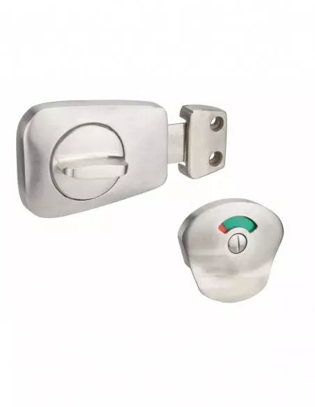 Verrou inox pour wc pour porte de 40 mm