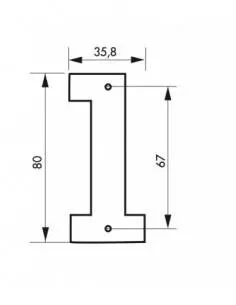 Chiffre 1" hauteur 80mm noir à visser" 2
