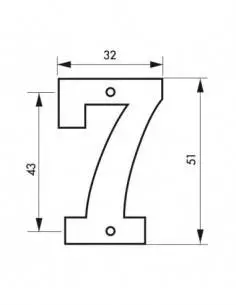 Chiffre 7" hauteur 51mm à visser"