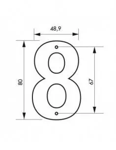 Chiffre 8" hauteur 80mm noir à visser"