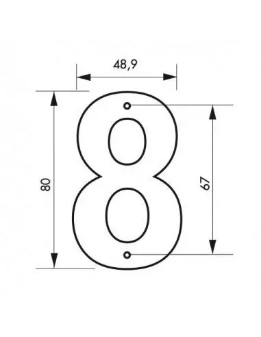 Chiffre 8" hauteur 80mm noir à visser"