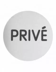 Disque signalétique Ø 80mm privé" avec adhésif"