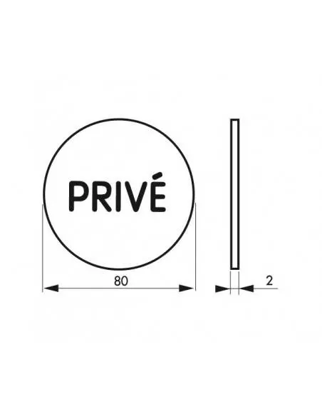 Disque signalétique Ø 80mm privé" avec adhésif"