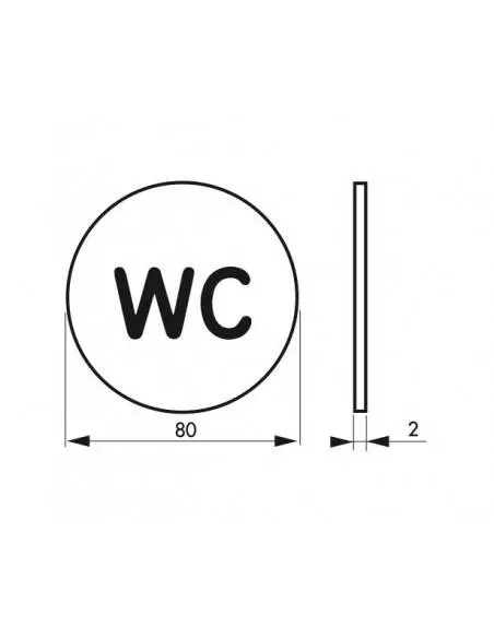 Disque signalétique Ø 80mm wc" avec adhésif"