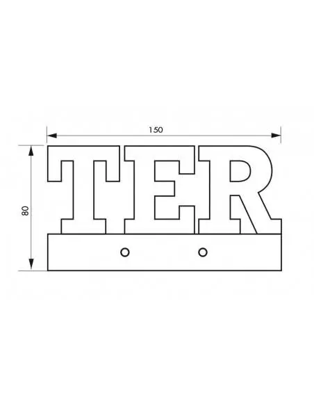 Lettres ter" hauteur 80mm noir à visser"