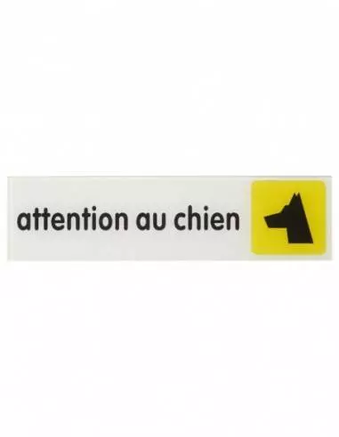 Plaque signalétique 170x45mm attention au chien" avec adhésif"