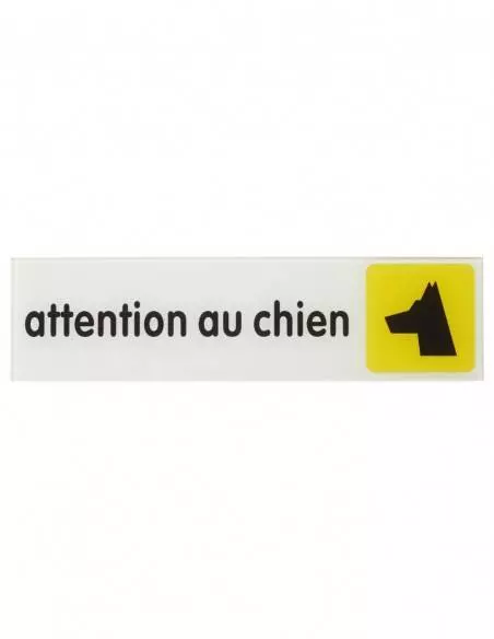 Plaque signalétique 170x45mm attention au chien" avec adhésif"