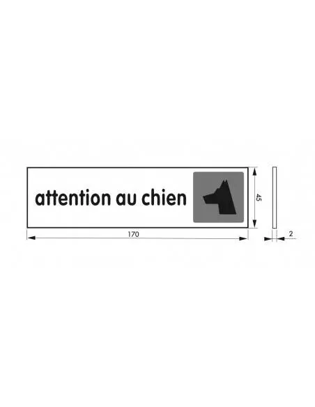 Plaque signalétique 170x45mm attention au chien" avec adhésif"