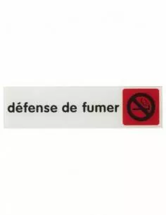 Plaque signalétique 170x45mm défense de fumer" avec adhésif"