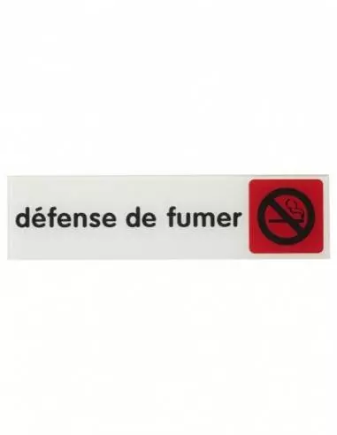 Plaque signalétique 170x45mm défense de fumer" avec adhésif"