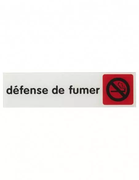 Plaque signalétique 170x45mm défense de fumer" avec adhésif"