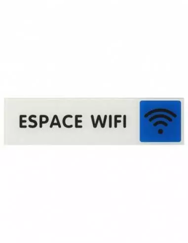 Plaque signalétique 170x45mm espace wifi" avec adhésif"