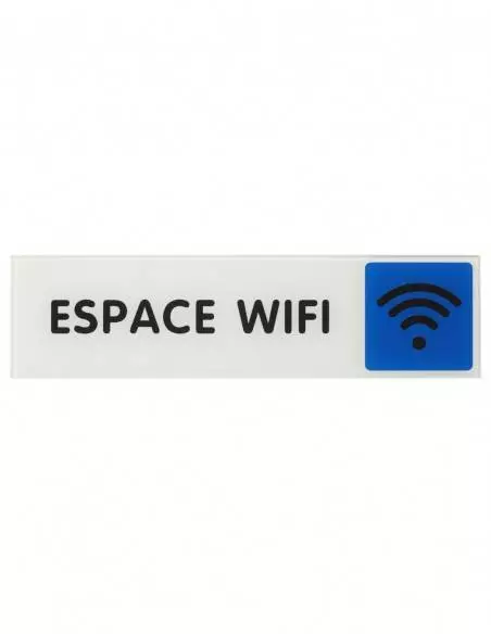 Plaque signalétique 170x45mm espace wifi" avec adhésif"