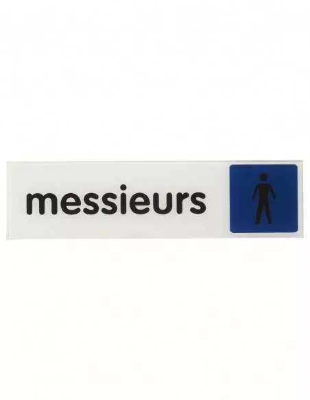 Plaque signalétique 170x45mm messieurs" avec adhésif"