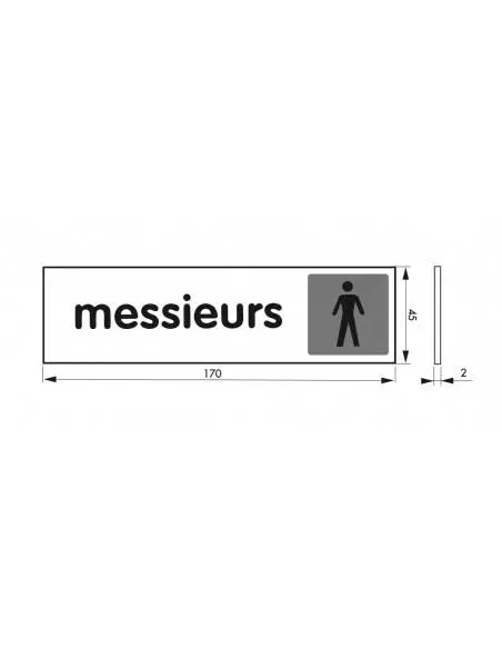 Plaque signalétique 170x45mm messieurs" avec adhésif"