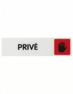 Plaque signalétique 170x45mm privé" avec adhésif"