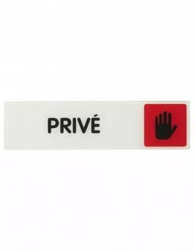 Plaque signalétique 170x45mm privé" avec adhésif"