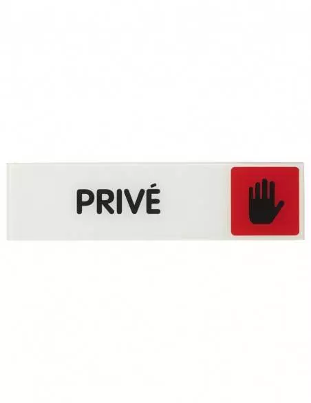 Plaque signalétique 170x45mm privé" avec adhésif"