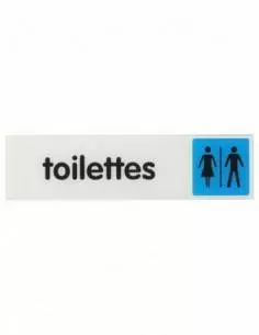 Plaque signalétique 170x45mm toilettes" avec adhésif"