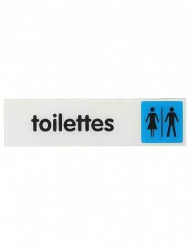 Plaque signalétique 170x45mm toilettes" avec adhésif"