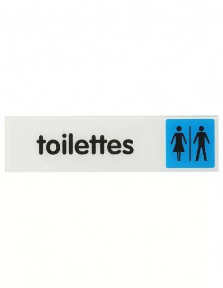 Plaque signalétique 170x45mm toilettes" avec adhésif"