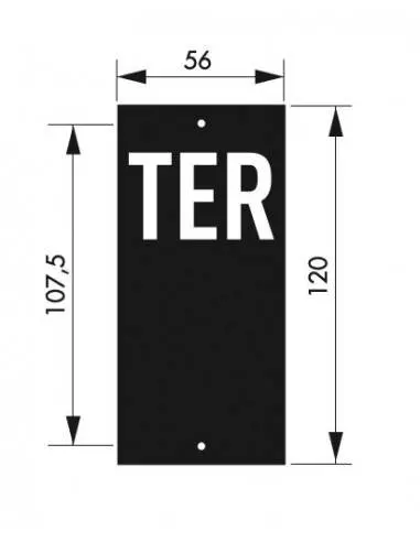 Plaque signalétique 56x130mm ter" à visser"