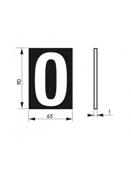 Plaque signalétique 65x90mm 0" avec adhésif"