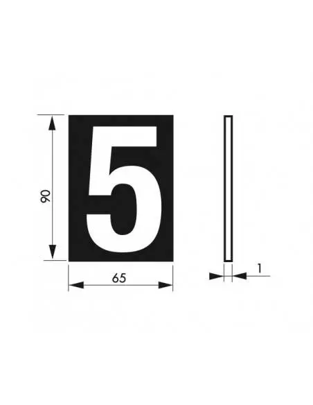 Plaque signalétique 65x90mm 5" avec adhésif"