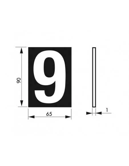 Plaque signalétique 65x90mm 9" avec adhésif"