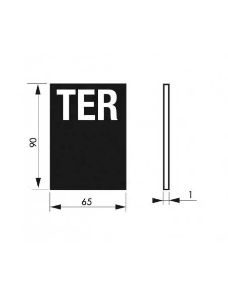 Plaque signalétique 65x90mm ter" avec adhésif"