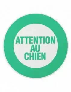 Plaque signalétique Ø 180mm attention au chien" avec adhésif"