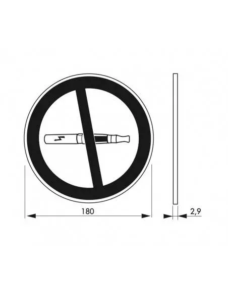 Plaque signalétique Ø 180mm interdiction de vapoter" avec adhésif"