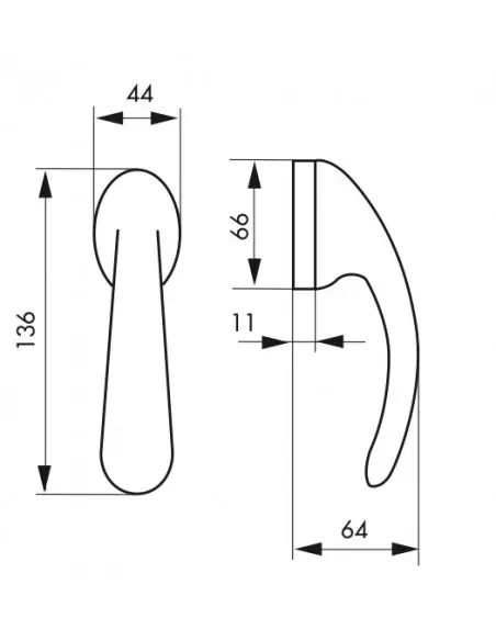 Béquille Gran Prix pour fenêtre, aluminium poli chromé - THIRARD