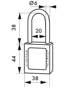 Cadenas de consignation LOTO Lockout Tagout 38 mm anse inox Ø 6 orange 2