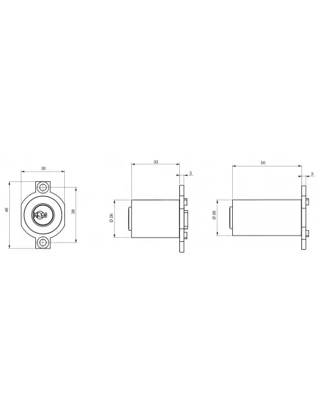 Jeu de cylindres ronds adaptateur T2 FIC 33x50 D26 4 clés