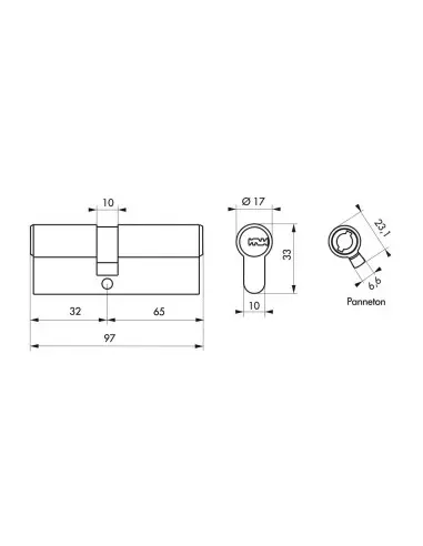 Cylindre 32 x 65 mm Cylindre 32 x 65 mm