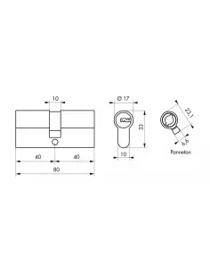Cylindre 40 x 40 mm nickelé 2