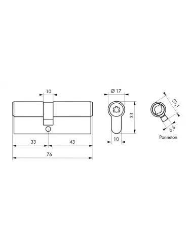 Cylindre cobra 2 + 33 x 43 mm Cylindre cobra 2 + 33 x 43 mm